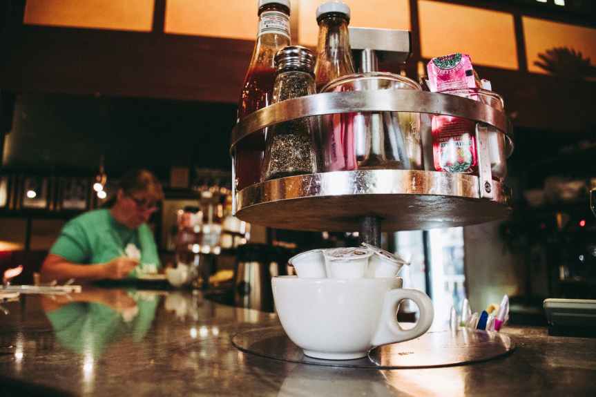 condiments in restaurant